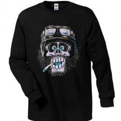 black skull monkey sweatshirt