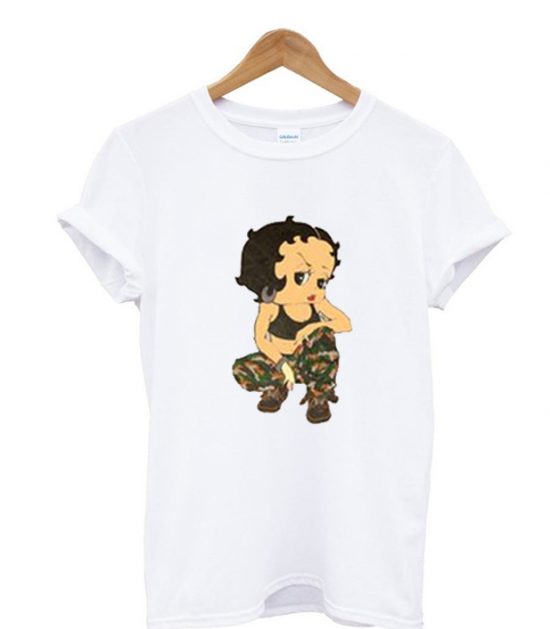 Betty Boop Soldier Camo T-Shirt