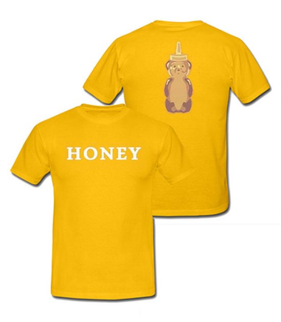 Honey Front Funny Bear Back Yellow T-Shirt