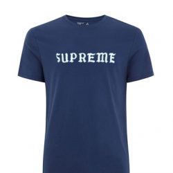 supreme navy t shirt