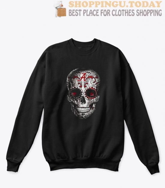 Alabama Crimson Skull flower Sweatshirt