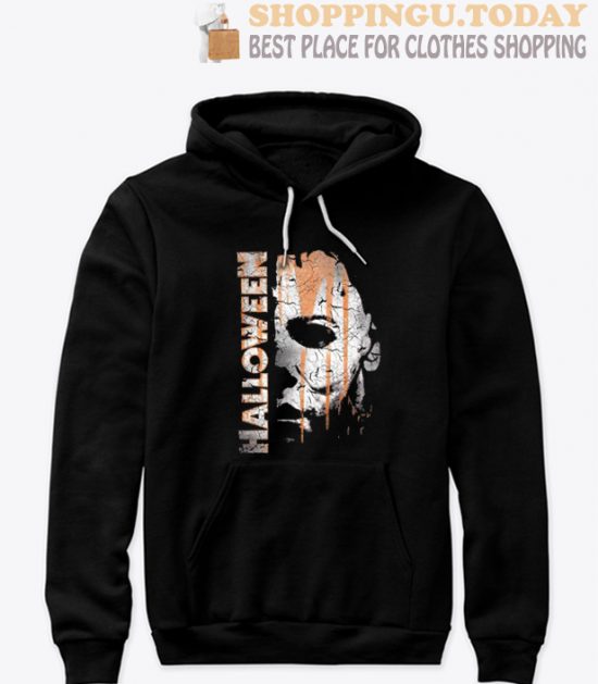 New Cute Halloween Michael Myers Mask And Drips Hoodie