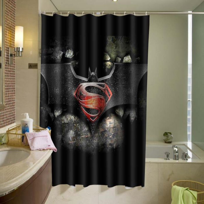 Batman vs Superman Logo Shower Curtain