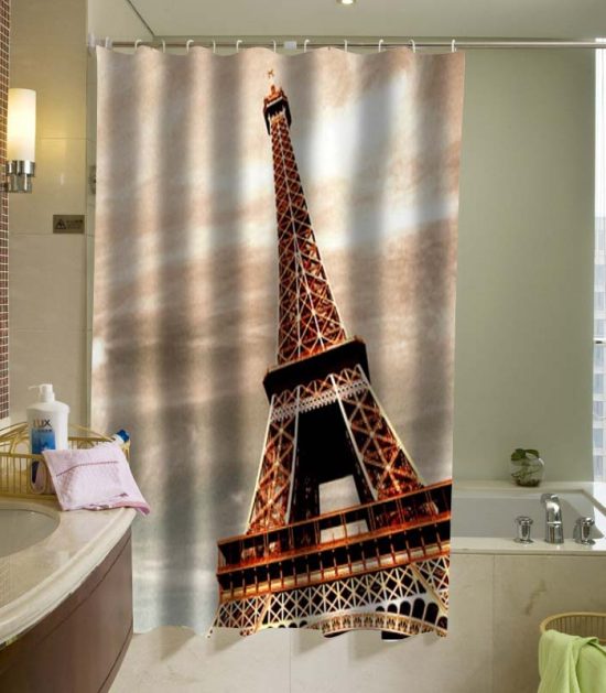 Beautiful Eiffel Tower Shower Curtain