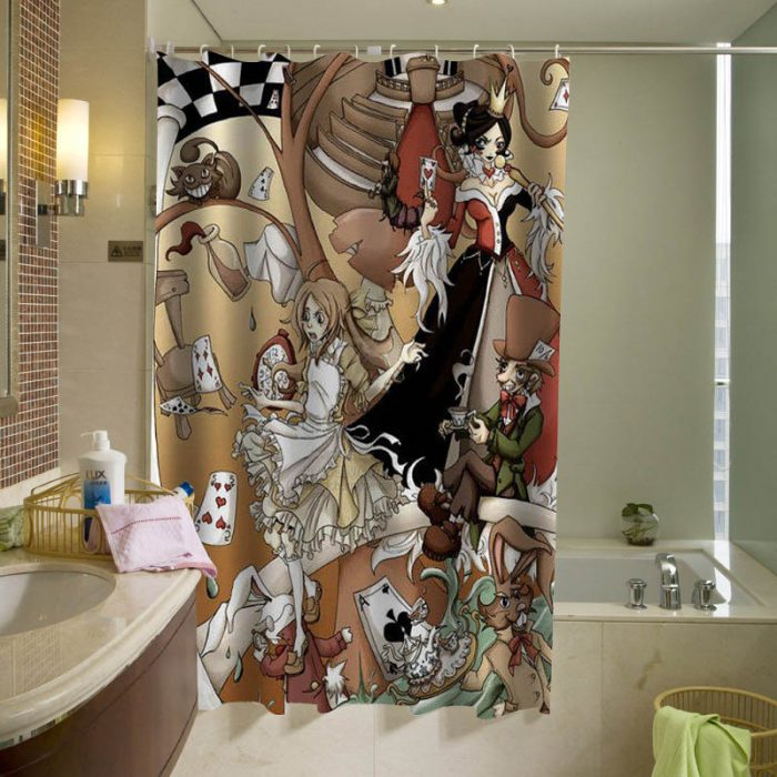 alice in wonderland shower curtain