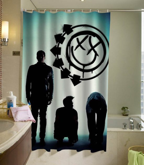 blink 182 logo silhouette shower curtain