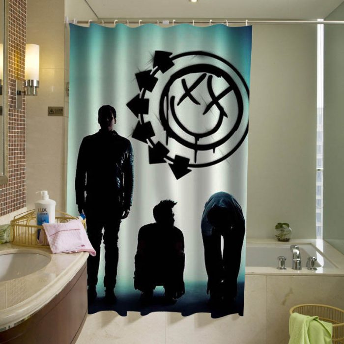 blink 182 logo silhouette shower curtain