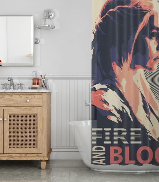 Fire and Blood Shower Curtain