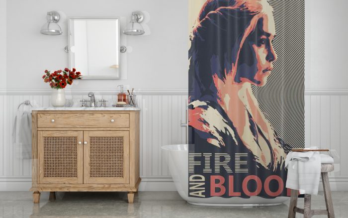 Fire and Blood Shower Curtain