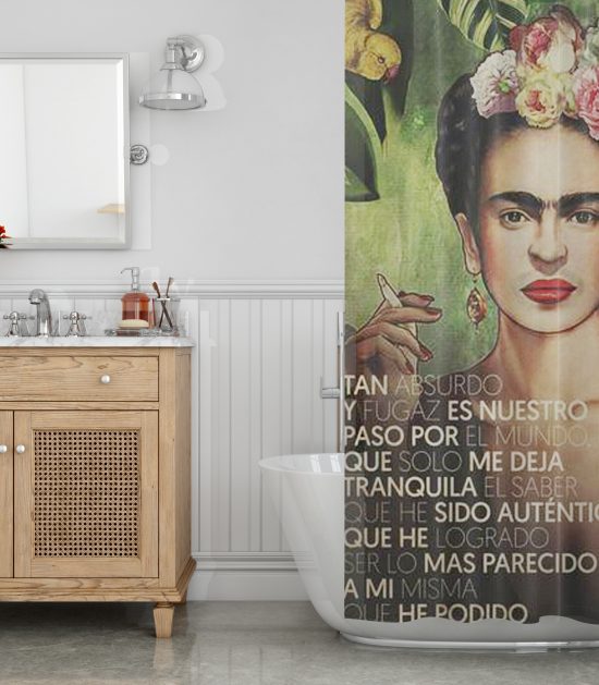 Quote print Frida Kahlo Shower Curtain