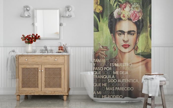 Quote print Frida Kahlo Shower Curtain