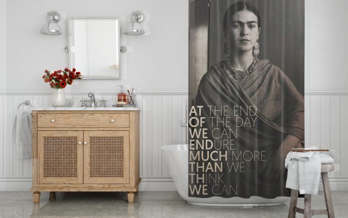 Quote print Frida Kahlo at the end Shower Curtain