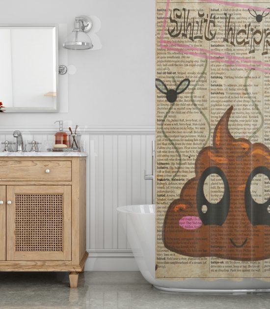 Shit art print Emoji Shower Curtain