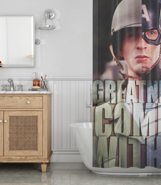 Superhero Captain America Shower Curtain