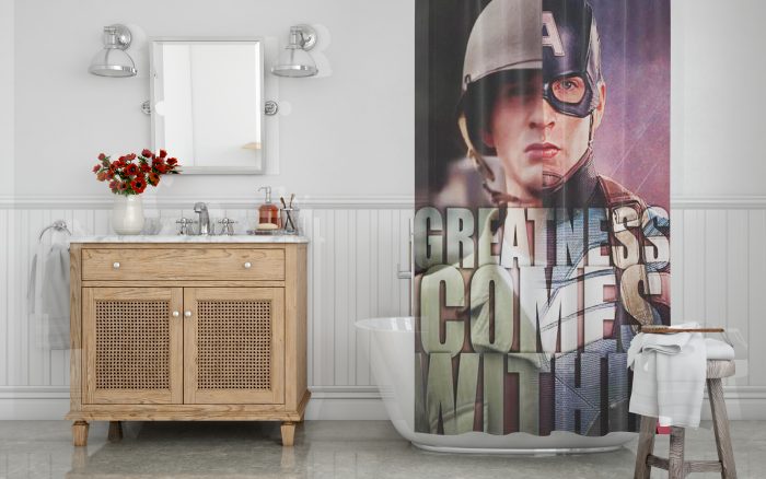 Superhero Captain America Shower Curtain