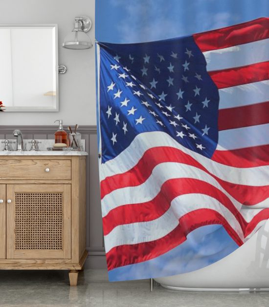 American Flag Shower Curtain