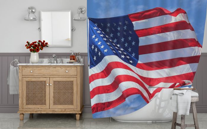 American Flag Shower Curtain