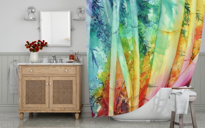 Bamboo Water Color Shower Curtain
