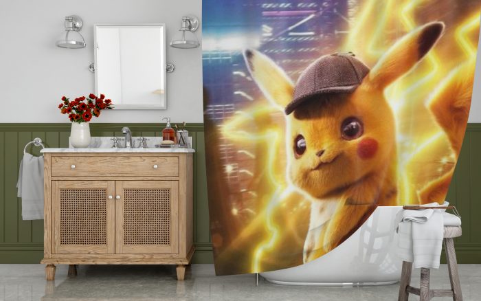 Pokemon Detective Pikachu Shower Curtain