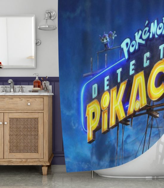 The Pokemon Detective Pikachu Shower Curtain