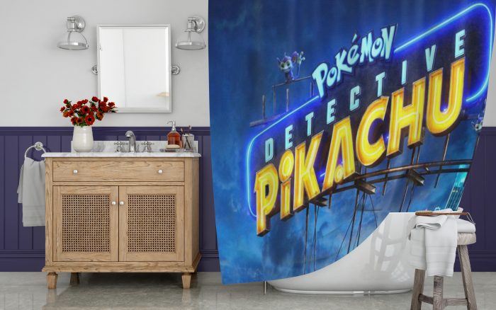 The Pokemon Detective Pikachu Shower Curtain