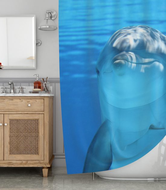 The Smilling Dolphin Shower Curtain