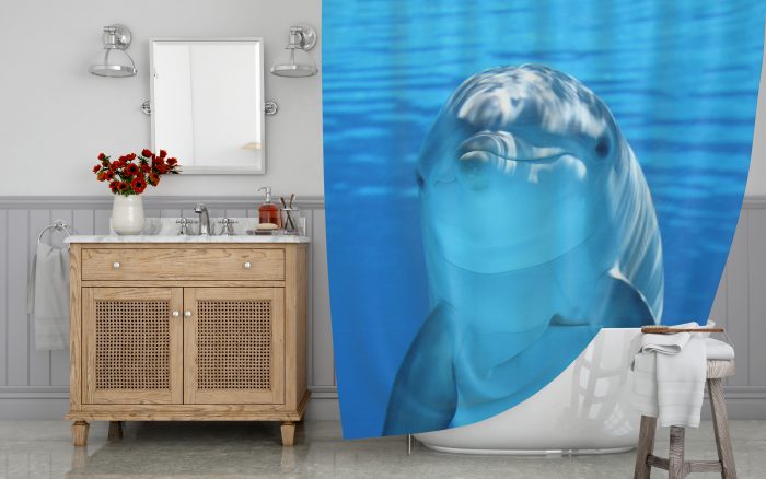 The Smilling Dolphin Shower Curtain