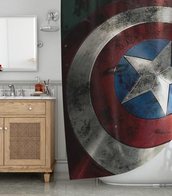 captain america shield Shower Curtains