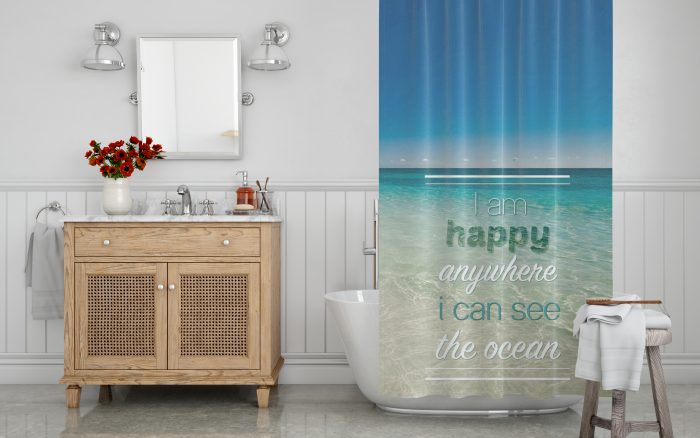 hay anywhere i can see ocean shower curtain