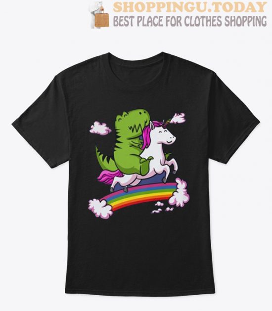 T-Rex Riding Unicorn T Shirt