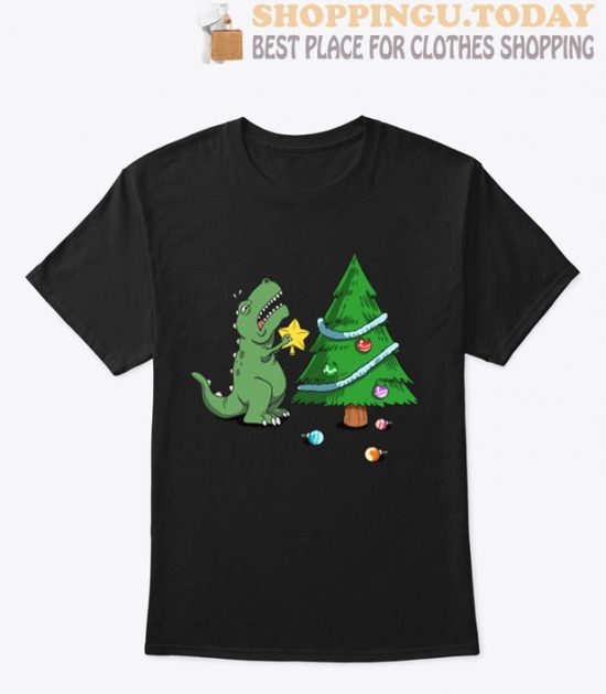 T rex trying to decorate a Christmas tree T Shirt