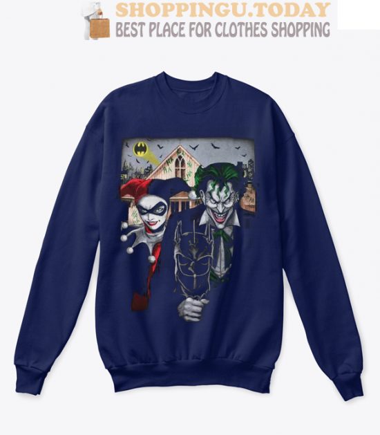 Joker And Harley Quinn American Gothic Farmers - DC Comics Matching SP Sweatshirt