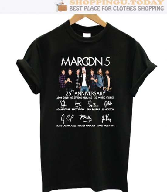 Maroon 5 25th anniversary signatures 5 SP T-Shirt