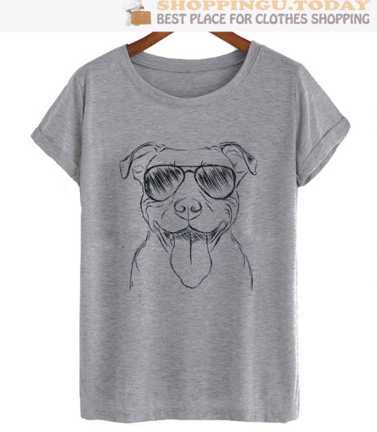 Major the Pitbull Aviator Sunglasses SP T-Shirt