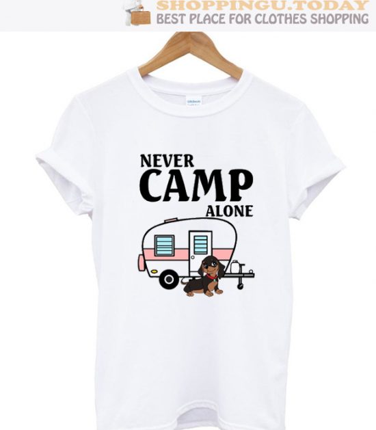 Never Camp Alone Dachshund Camping SP T-shirt