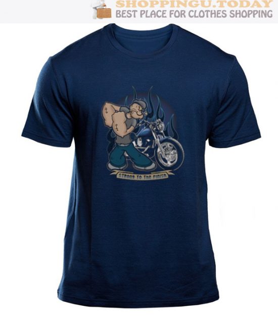 Popeye The Sailor Man Cartoon Character Biker Popeye SP T-Shirt