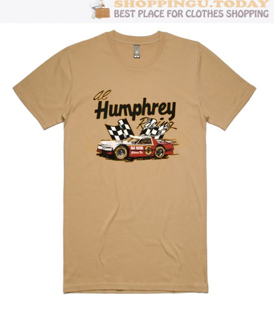 Vintage Mens L 80s 90s Stock Car Racing Al Humphrey Flag Yellow NASCAR SP T-Shirt