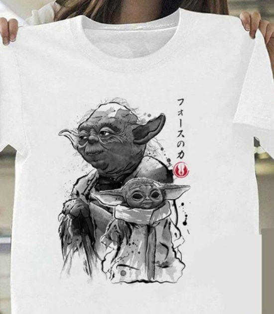 Baby Yoda And The Master LT T Shirt