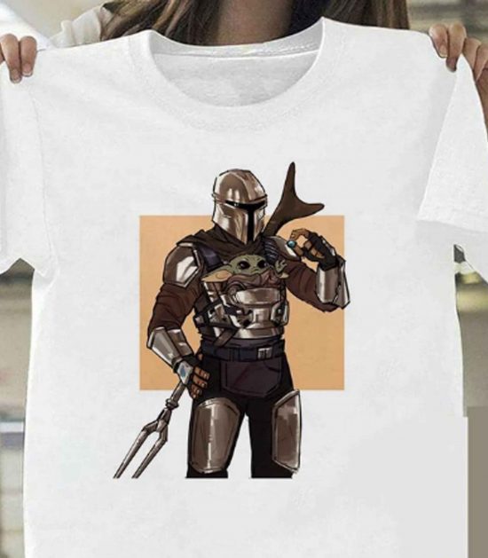 Baby Yoda And The Warrior LT T Shirt