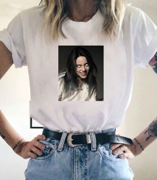 Billie Eilish White Eyes LT T-Shirt