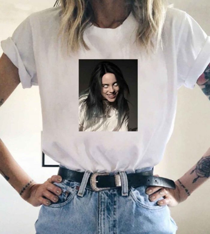 Billie Eilish White Eyes LT T-Shirt