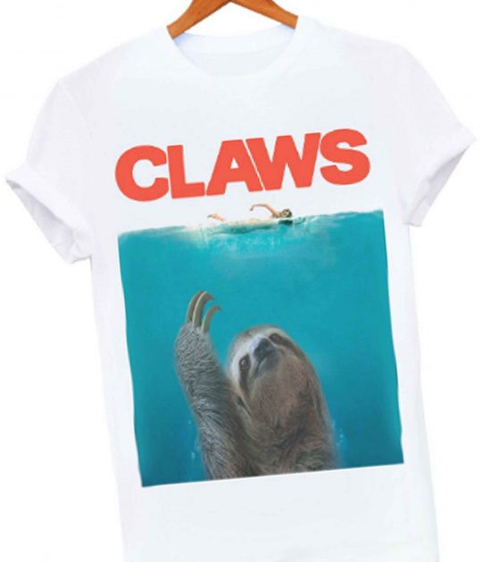 CLAWS SHARK JAWS PARODY SLOTH THE SHALLOWS LT T-SHIRT