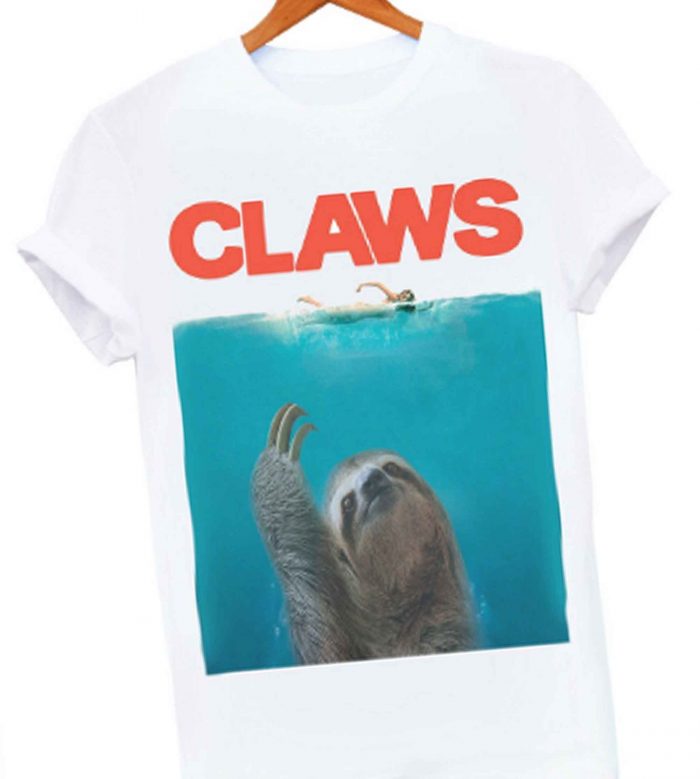 CLAWS SHARK JAWS PARODY SLOTH THE SHALLOWS LT T-SHIRT