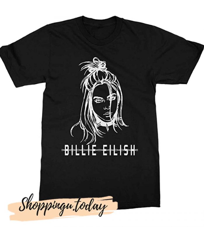 Billie Eilish Black White Sketch T-Shirt