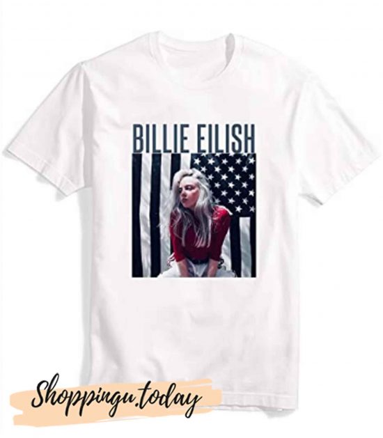 Billie Eilish on American Flag T-Shirts