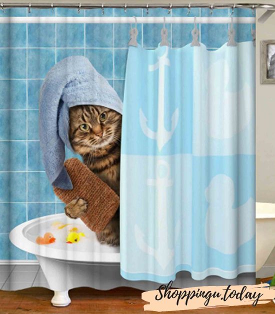 Cat on Bathroom Shower Curtain BS0109