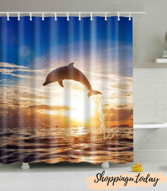 Dolphin on Bathroom Shower Curtain BS0112