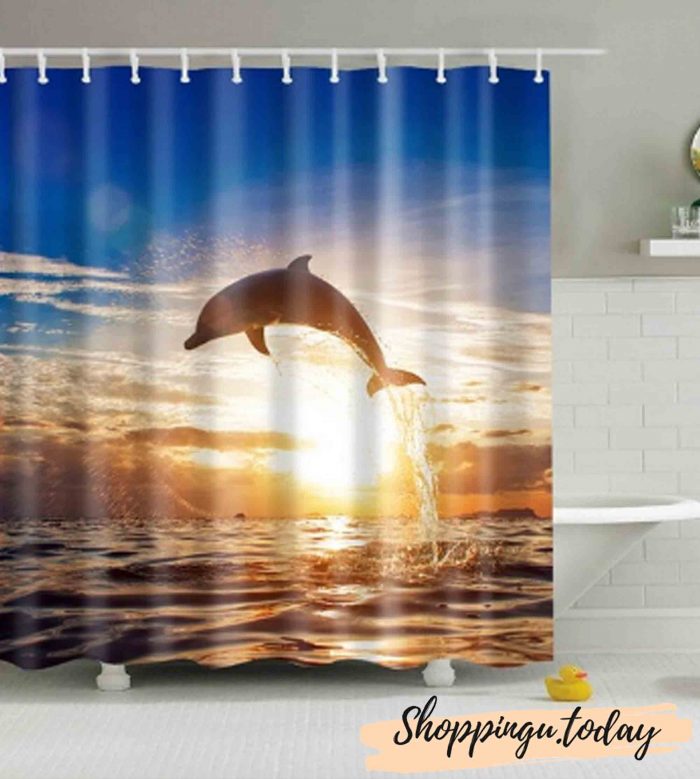 Dolphin on Bathroom Shower Curtain BS0112