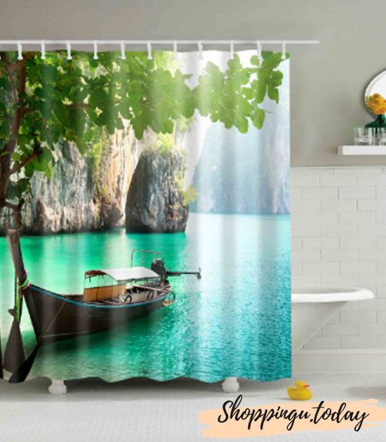 Green Plant beach Shower curtain BS107