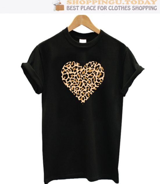 Leopard-Heart-Top Trending T-Shirt